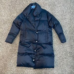 LONG BLACK PUFFER JACKET